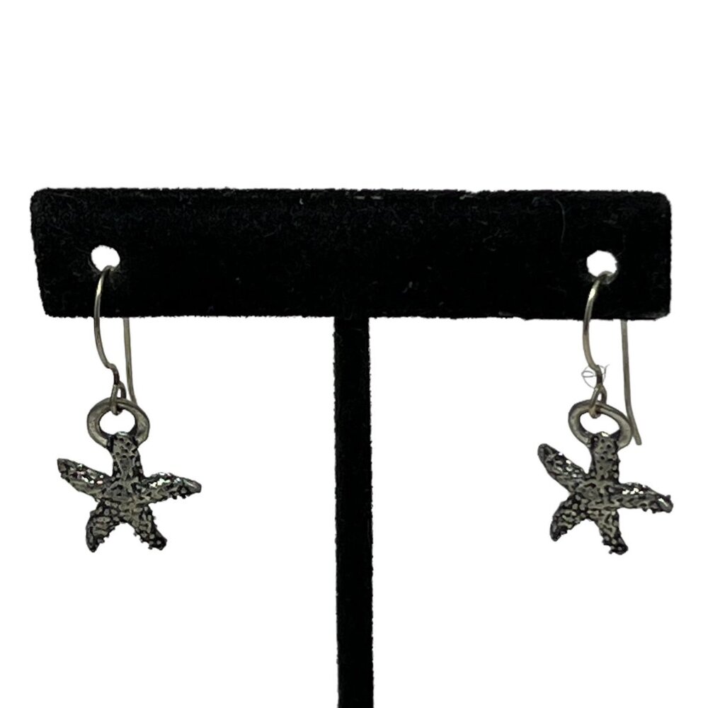 Starfishā Earrings Silver Tone Wire Pierced Ocean Beach